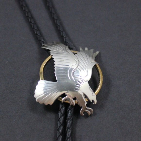 HP! Silver Cloud Southwestern Flying Eagle Bolo - Picture 1 of 7